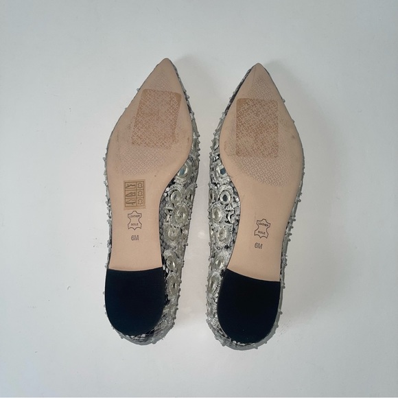Tory Burch Yasmin Embroidered Mirror Pointed Toe Ballet Flat -New N Box- Reemoly - Picture 13 of 15